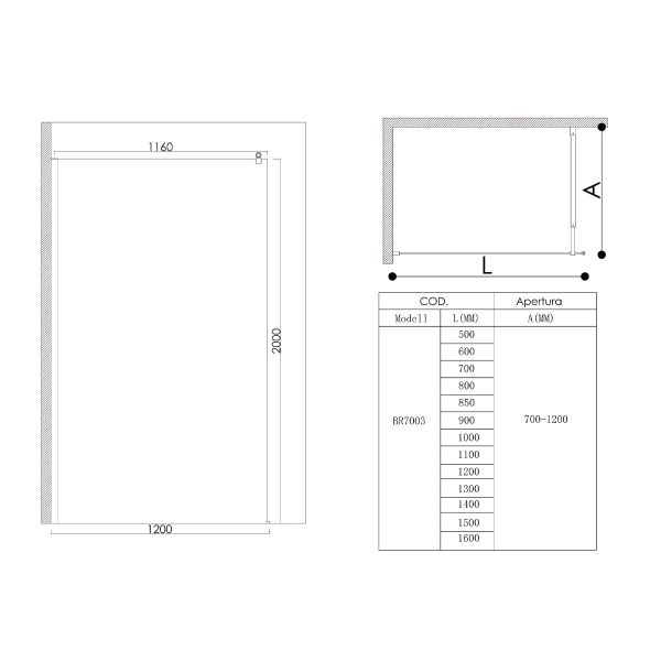 Walk In Dusche 10mm ESG Glas Splitterschutzfolie ...